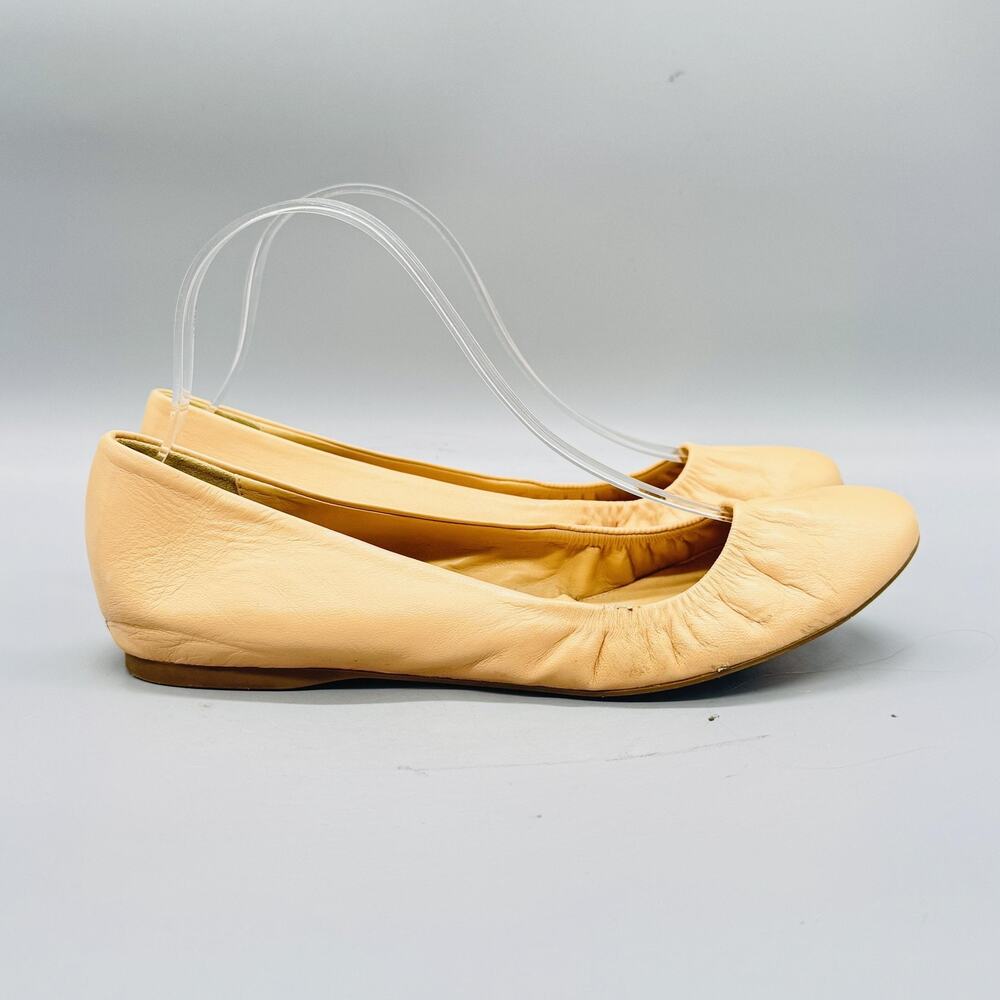 J Crew Shoes Women 8 Beige Leather Ballet Flats Cece Italy Slip On Casual